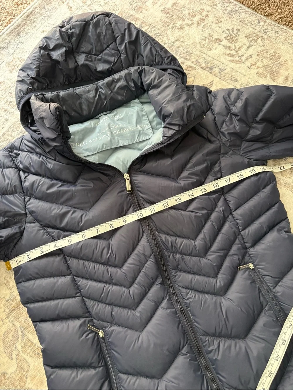 London Fog Lightweight Packable Coat Jacket Navy Blue Womens size L